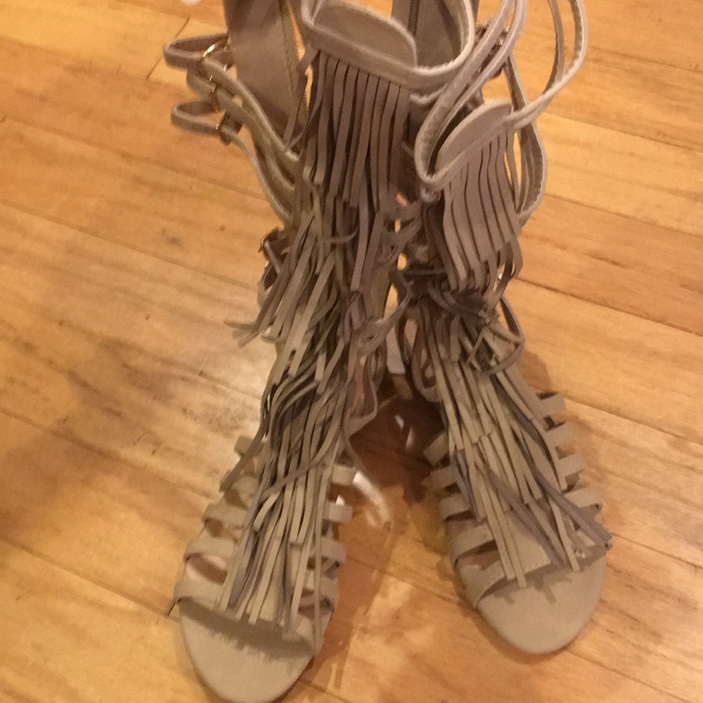 Tan gladiator sandals